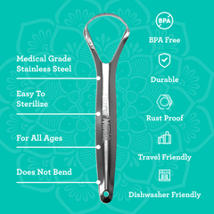 GuruNanda Stainless Steel Tongue Scraper